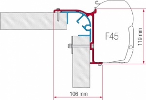 Fiamma F45 Awning Adapter Kit - Bailey MK 1